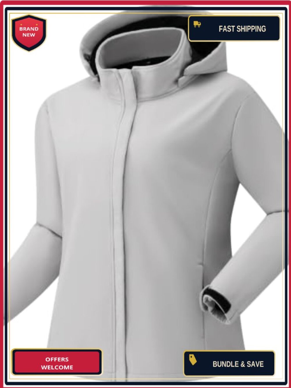 Plus Size Waterproof Raincoat Fleece Lined Jacket